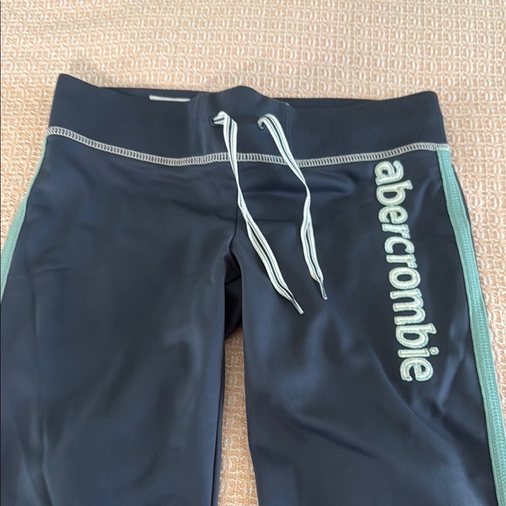 Abercrombie vintage track pants with stripes and studded moose